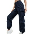 thumbnail image 1 of hotojiny Cuffed Cargo Pants for Women High Waist Lightweight Workout Joggers Casual Adjustable Drawstring Travel Sweatpants with Multi Pockets, 1 of 7
