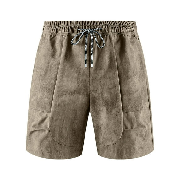 hotojiny Drawstring Shorts for Men Vintage Wide Leg Casual Bermuda Shorts Lightweight Loose Fit Summer Shorts for Big and Tall