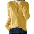 thumbnail image 1 of hotojiny Fall Cardigan Sweater for Women Soft Knit Button Open Front Long Sleeve Outerwear Casual Crewneck Lightweight Coat, 1 of 5