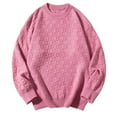 thumbnail image 1 of hotojiny Fall Sweaters for Men Thermal Warm Long Sleeve Textured Pullover Big and Tall Crew Neck Loose Winter Tops, 1 of 4