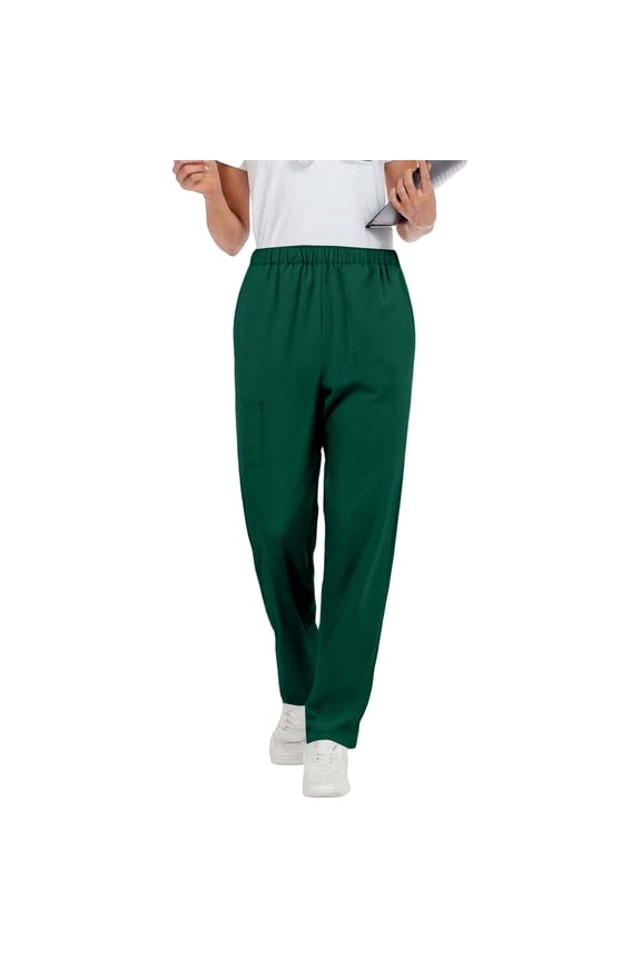 Fall Women's Pants Elastic Waist Stretch Pull On Pants Straight Leg Work Casual Trousers with Pockets