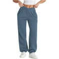 thumbnail image 1 of hotojiny Fall Womens Sweatpants Elastic Waisted V Crossover Joggers Baggy Athletic Trousers with Pockets, 1 of 6