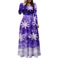 thumbnail image 1 of hotojiny Fashion Dresses for Women Long Sleeve Christmas Printed Maxi Dress Crew Neck Casual Long Dress for Party, 1 of 5