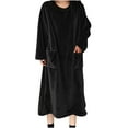 thumbnail image 1 of hotojiny Flannel Nightgowns for Women Long Sleeve Crewneck Winter Fleece Loungewear Sherpa Sleepwear Cute Warm Nightdress Housecoat, 1 of 7