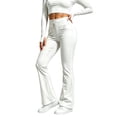 thumbnail image 1 of hotojiny Flare Leggings for Women Comfy Bootcut Yoga Pants Drawstring Strenchy High Waist Bell Bottoms Sweatpants(White,X-Large), 1 of 5