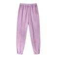 thumbnail image 1 of hotojiny Fleece Lined Pants for Women Sherpa Fuzzy Winter Warm Pajama Pants Cute Cinch Bottoms Shaggy Sleepwear Loungewear, 1 of 6