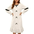thumbnail image 1 of hotojiny Fleece Nightgowns for Women Cute Ruffle Hem Fleece Nightdress Lantern Long Sleeve Flowy Sleepwear Cozy Loungewear, 1 of 7