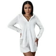 thumbnail image 1 of hotojiny Fleece Onesie Pajamas for Women Fuzzy Sherpa Hooded Romper One Piece Outfit Winter Warm Sleepwear Shaggy Pajama Jumpsuit, 1 of 7