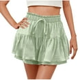 thumbnail image 1 of hotojiny Flowy Shorts for Women Casual Boho Ruffle Tiered Skorts Lightweight High Waist Layered Mini Skirts for Beach Travel, 1 of 7