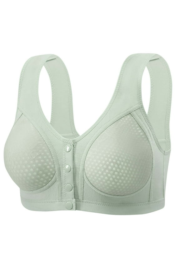 Front Closure Bras for Women Plush Size Bras Breathable Seamless Wireless Padded Full Coverage T-Shirt Bralettes