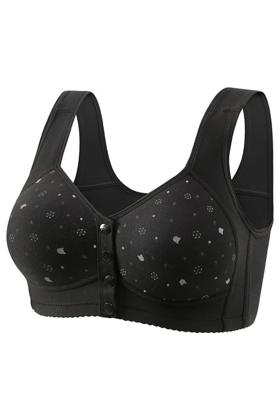Front Closure Bras for Women Plush Size Bras Comfort Lightly Wireless Full Coverage Padded Support Bra