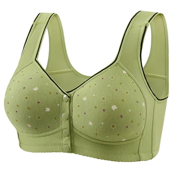 hotojiny Front Closure Bras for Women Plush Size Bras Comfort Lightly Wireless Full Coverage Padded Support Bra