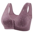 thumbnail image 1 of hotojiny Front Closure Bras for Women Plush Size Soft No Underwire Bras Wireless Full Coverage Print T-Shirt Bralettes, 1 of 5
