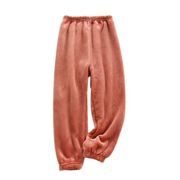 hotojiny Fuzzy Winter Pants for Children Unisex Girls Boys Flannel Warm Plush Soft Pants Casual Loose Fleece Comfy Trousers