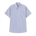 thumbnail image 1 of hotojiny Gentleman Short Sleeve Dress Shirts Plaid Ruched Casual Button down Shirts for Men Summer Regular Fit Stretch Tops with Pocket, 1 of 6
