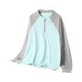 thumbnail image 1 of hotojiny Girls Boys Rash Guard Sun Protection Quarter Zip Pullover Color Block Sweatshirt Long Sleeve Fishing Shirt Kids Clothes, 1 of 3