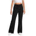 thumbnail image 1 of hotojiny Girls Corduroy Pants Casual Loose Wide Leg Kids Trousers with Pockets Comfy Pull on Plain Uniform Pants(Black,7-8 Years), 1 of 8