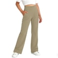 thumbnail image 1 of hotojiny Girls Flare Trousers Kids Sweatpants Elastic High Waist Bell Bottom Casual Athletic Pants with Side Slit 6-15 Years, 1 of 7