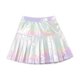 thumbnail image 1 of hotojiny Girls Pleated Skirt Sparkle Glitter Elastic Waist Skort Kids Party Dance A-Line Skirt with Built-In Shorts(White,13-14 Years), 1 of 7