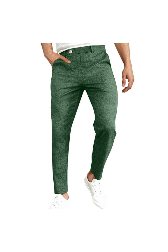 Golf Pants Men Fashion Slim Fit Pencil Trousers Lightweight Straight-Legs Work Business Pants with Pockets