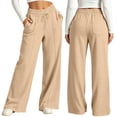 thumbnail image 1 of hotojiny High Waisted Sweatpants for Women Comfortable Wide Leg Athletic Pants with Pockets Loose Fit Lounge Pants(Khaki,X-Large), 1 of 8