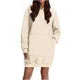 thumbnail image 1 of hotojiny Hoodies Sweatshirt Dress for Women Oversized Casual Pullover Long Sleeve Mini Dresses Cute Solid Trendy Clothes, 1 of 7