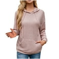 thumbnail image 1 of hotojiny Hoodies Sweatshirt for Women Fall Long Sleeve Casual Pullover Tops Fashion Knit Drawstring Hooded Tops with Pocket, 1 of 5