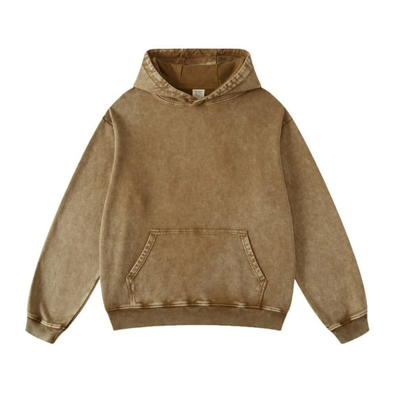 hotojiny Hoodies for Men Fall Outfits Casual Loose Long Sleeve Sweatshirts Vintage Washed Hooded Pullover Tops with Pocket
