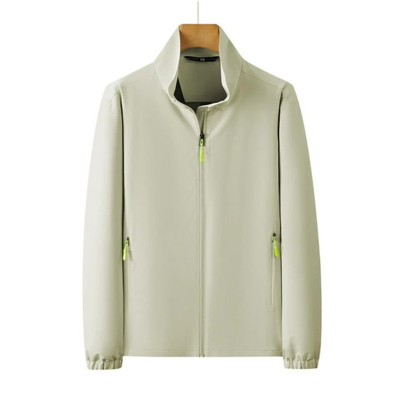 hotojiny Jackets for Men Big and Tall Lightweight Windbreaker Zipper Work Coat 2025 Fall Trendy Fishing Golf Hiking Outdoor Outerwear