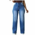 thumbnail image 1 of hotojiny Jeans for Women Trendy High Waisted Stretchy Denim Pants with Pockets Casual Straight Leg Jeans, 1 of 5