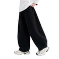 thumbnail image 1 of hotojiny Kids Boys Baggy Sweatpants Teens Wide Leg Open Bottom Pants Spring Lightweight Drawstring Trousers with Pockets 4-15 T, 1 of 7