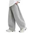 thumbnail image 1 of hotojiny Kids Boys Baggy Sweatpants Teens Wide Leg Open Bottom Pants Spring Lightweight Drawstring Trousers with Pockets 4-15 T, 1 of 7