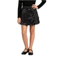 thumbnail image 1 of hotojiny Kids Sparkly Sequin Mini Skirt Girls Elastic Waist Glitter Party Skirt with Built-In Shorts Children Dance Outfit(Black,4-5 Years), 1 of 9