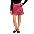 thumbnail image 1 of hotojiny Kids Sparkly Sequin Mini Skirt Girls Elastic Waist Glitter Party Skirt with Built-In Shorts Children Dance Outfit(Hot Pink,13-14 Years), 1 of 9