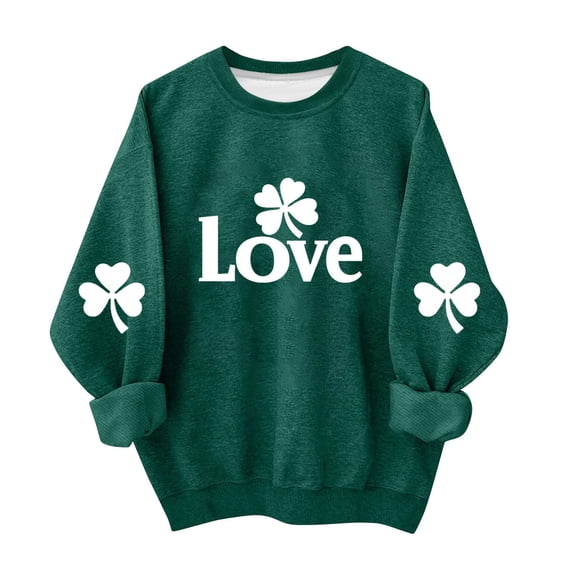 hotojiny Kids St. Patrick's Day Gift Boys Girls Long Sleeve Pullover Children Spring T-Shirt Cotton Crew Neck Tees Outfits 1-13 T