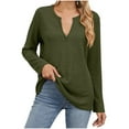 thumbnail image 1 of hotojiny Knit Tunic Tops for Women Fall Oversized Long Sleeve Pullover Blouse Deep V Neck Casual Loose Shirts, 1 of 5