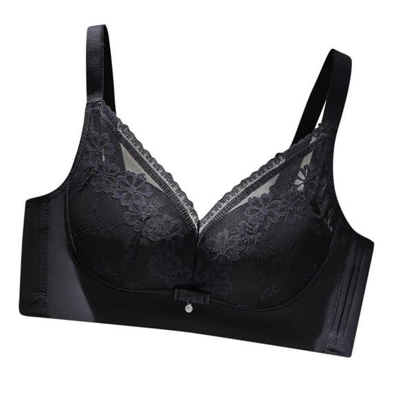 hotojiny Lace Bras for Women No Underwire Wireless Bras V Neck Full Coverage Bralettes Comfort Breathable Everyday Bra