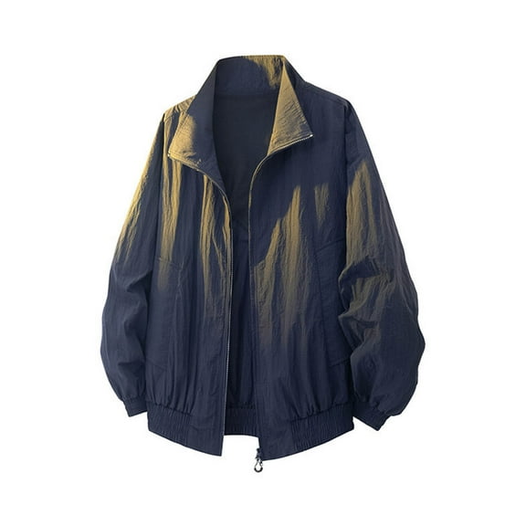 hotojiny Lightweight Jackets for Men Vintage Windbreaker Stylish Fall Coat Quick Dry Zip up Long Sleeve Outdoors Hiking Outwear