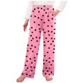 thumbnail image 1 of hotojiny Little Girls Wide Leg Pants Valentine's Day Gift for Kids Loose Fit Elastic Waist Heart Graphic Flowy Trousers 4-16 Y, 1 of 6