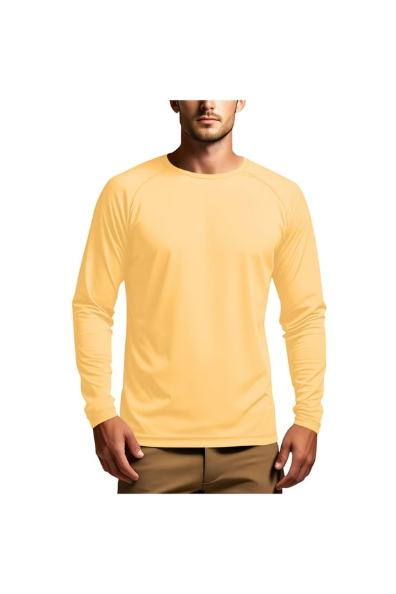 Long Sleeve Shirts for Men Summer Lightweight UPF 50+ UV Sun Protection T-Shirt Muscle Fit Hiking Athletic Tee