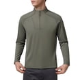 thumbnail image 1 of hotojiny Long Sleeve Shirts for Men Athletic Workout Quarter Zip Pullover Big and Tall Stretchy Sun Protection Outdoor T-Shirts, 1 of 7