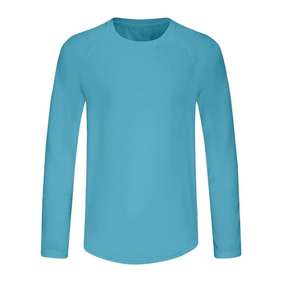 hotojiny Long Sleeve Shirts for Men Fashion Quick Dry Sun Protection Big and Tall T-Shirts for Fishing Workout Athletic Gym