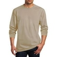 thumbnail image 1 of hotojiny Long Sleeve Shirts for Men Plus Size Crew Neck T Shirt Casual Solid Color Stretch T-Shirts Spring Fall Pullover Tops, 1 of 4