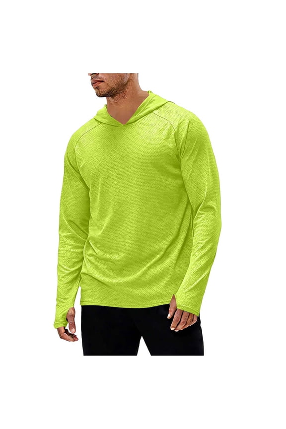 Long Sleeve Shirts for Men Sun Protection UPF 50+ Fishing Shirts Breathable Quick Dry Hiking Workout Shirt with Thumb Hole