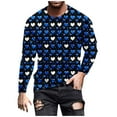 thumbnail image 1 of hotojiny Long Sleeve Shirts for Men Valentine's T-Shirt Heart Printed Tees Cute Crew Neck Pullover Top Valentine's Day Outfit, 1 of 5