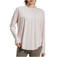 thumbnail image 1 of hotojiny Long Sleeve Workout Tops for Women Loose Casual Outdoor Hiking UV Protection T-Shirts Lightweight Yoga Shirt, 1 of 6
