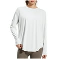 thumbnail image 1 of hotojiny Long Sleeve Workout Tops for Women Loose Casual Outdoor Hiking UV Protection T-Shirts Lightweight Yoga Shirt, 1 of 6