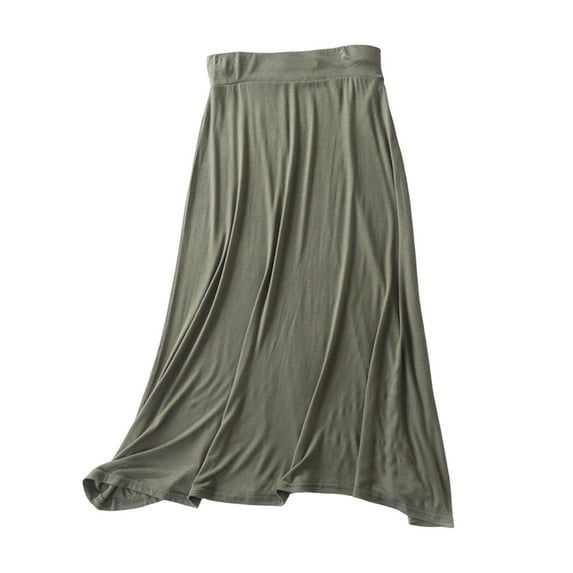 hotojiny Maxi Skirts for Women Elastic Waist Pull On Casual Long Skirt Lightweight Soft Sleep Skirt Loungewear
