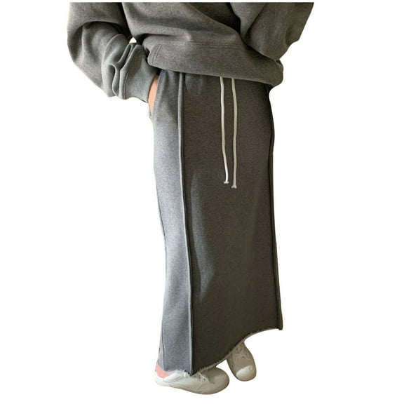 hotojiny Maxi Skirts for Women Spring Summer Fashion Soft Long Skirts Lounge Vacation Travel Skirts with Pockets