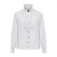 thumbnail image 1 of hotojiny Men Renaissance Shirt Ruffle Medieval Renaissance Dress Shirt Vintage Button down Long Sleeve Party Clubwear, 1 of 4